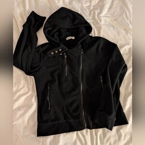 DoublJu Black Fleece Full Zip Hooded Jacket - Thick Warm Winter Fleece - Size 1X